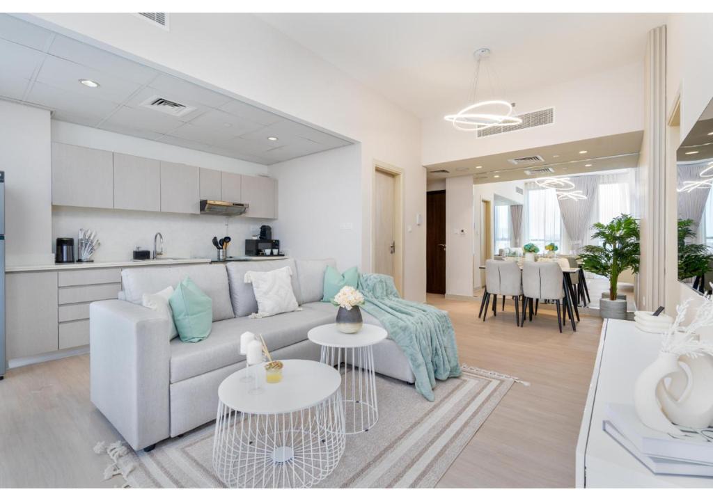 Dubai Production City Apartment | Bright and Modern 1BR Midtown Near Expo Site by Vibel