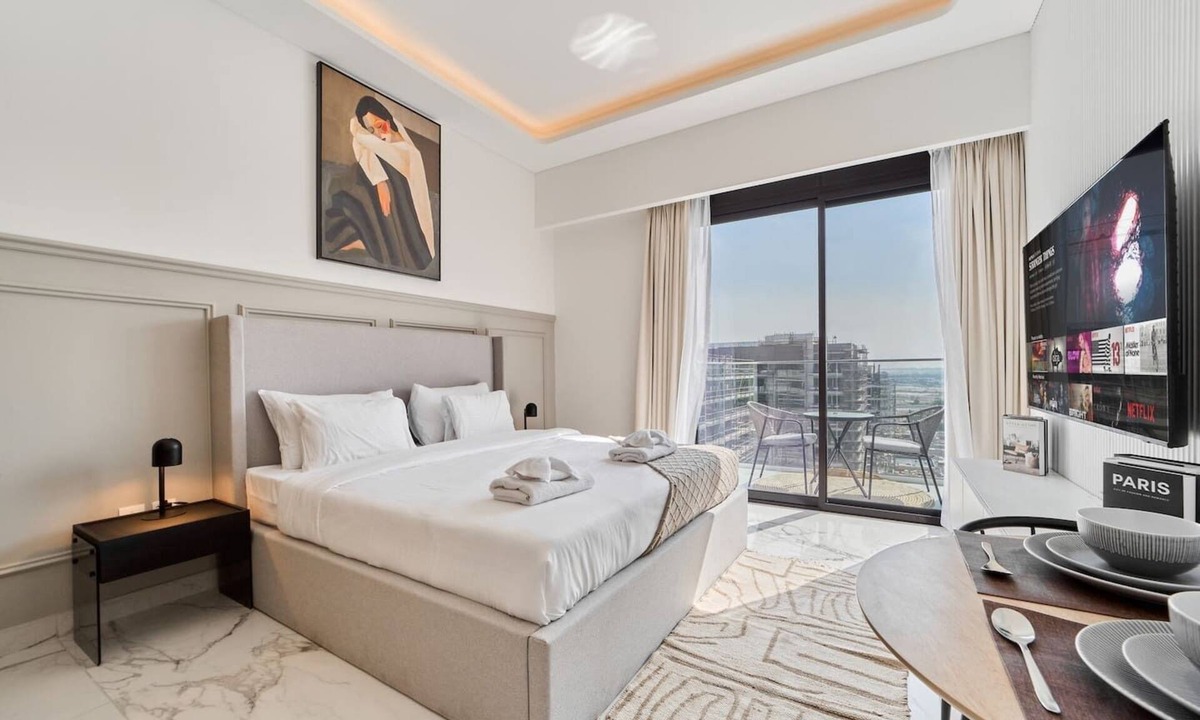 Nad Al Sheba Apartment | Elegant Studio in Azizi Riviera | Perfect Getaway
