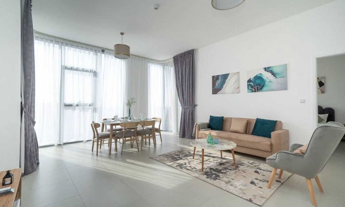 Dubai Apartment | Furnished 2BR with floor-to-ceiling window
