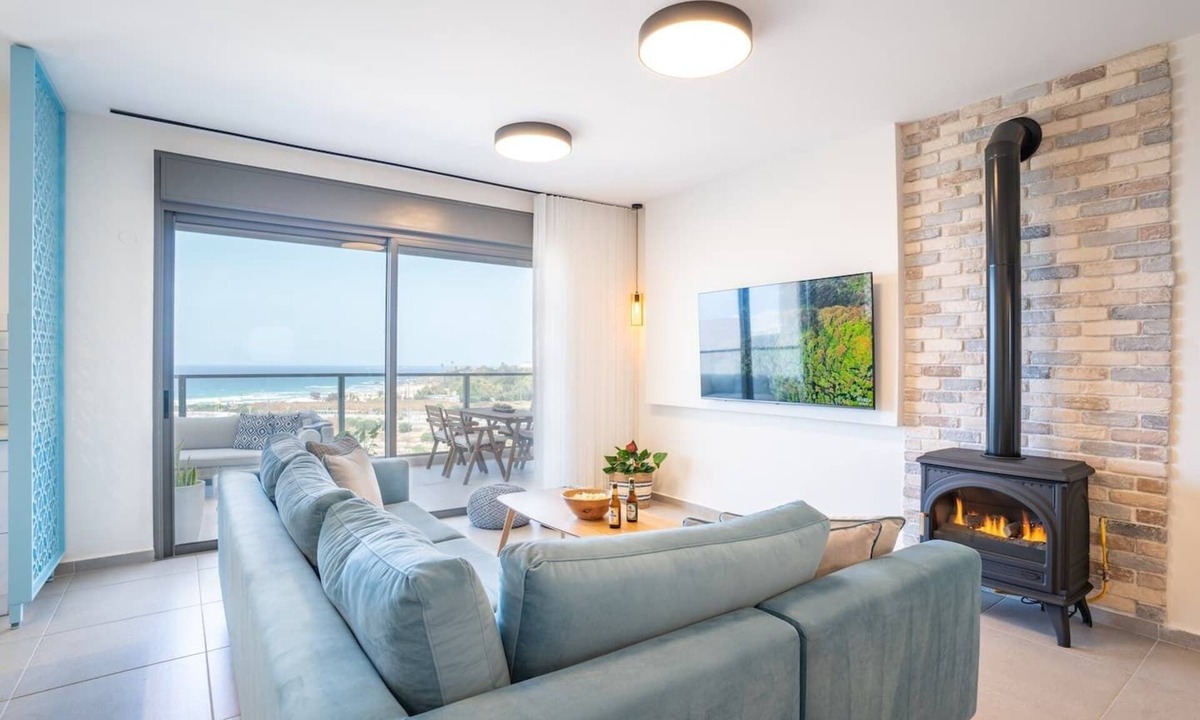 Nahariya Apartment | Mini Penthouse 3BR | Huge Balcony | Open SeaView