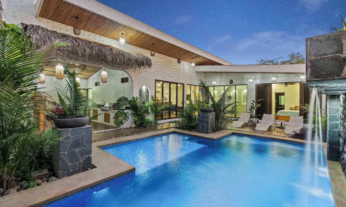 Potrero House | Modern Home with Chic Bohemian Style and “Zen” Outdoor Oasis with Swimming Pool and Tiki-Style Dining Space