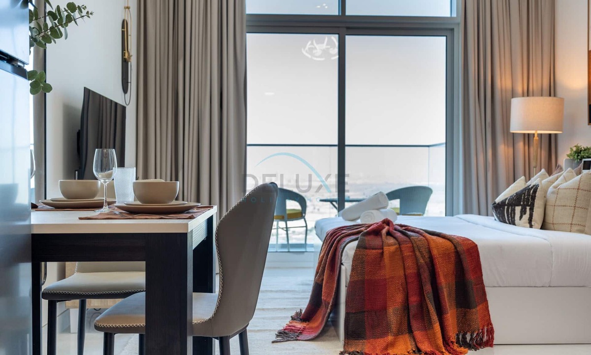 Al Barsha Apartment | Peaceful High-Rise Studio Overlooking Miracle Garden, Skyz by Danube, Arjan