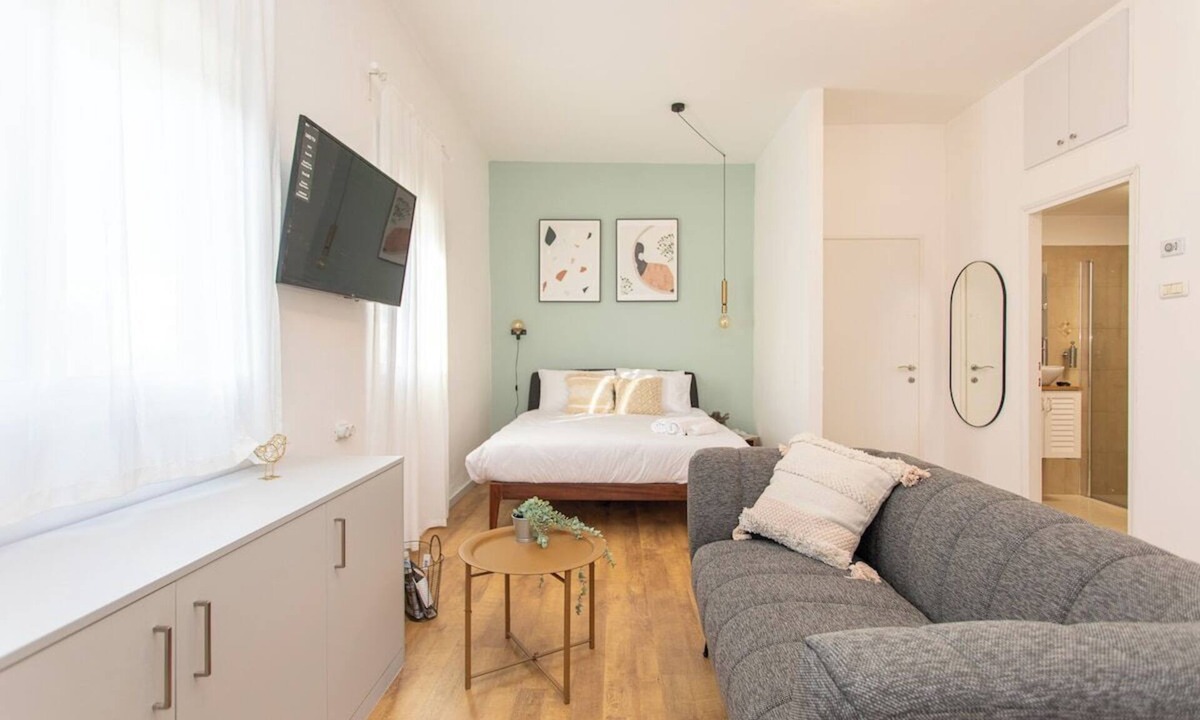 Haifa Apartment | PORT CITY HAIFA-studio w/balcony near the BEACH#1