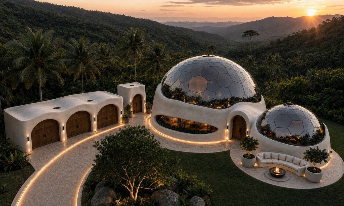 Baru House | Private 75-Acre Dome Estate: Waterfall, Farm, Trails & Pacific Views
