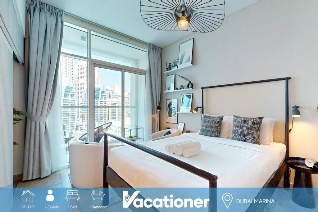 Dubai Marina Apartment | Vacationer Holiday Homes I Cosy Studio l Aesthetic Finishes l Prime Location in Dubai Marina
