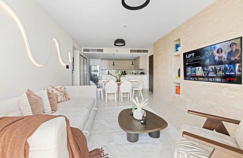 Bur Dubai Apartment | 41st-Floor 2BR with World`s Highest Running Track