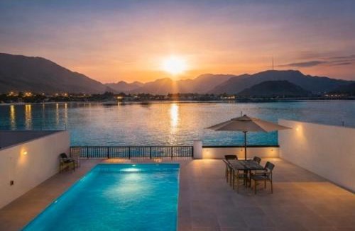 Sharm Villa | Azure Escape - Swimming Pool with Sea and Mountain view - Al Dana Island Fujairah