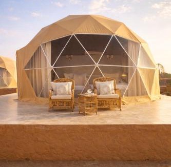 Wadi Rum Bed & Breakfast | Desert Elegance Luxury Bedouin Camp Panoramic View