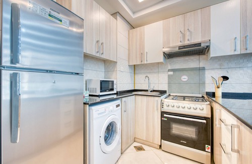 Dubai Production City Apartment | Elegantly furnished studio with balcony in cool Dubai