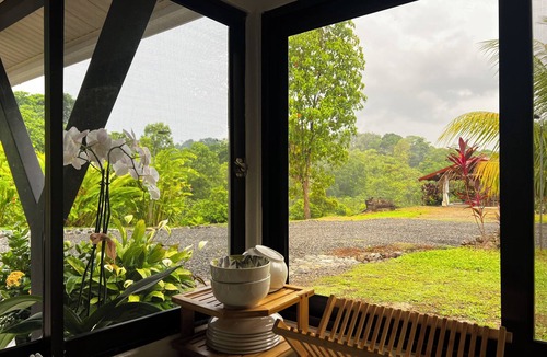 Parrita House | Jungle Casita w glass ceiling stone shower, Pool, 158 private acres with hiking