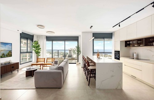 Rishon LeTsiyon Apartment | Luxury 4BR | Panoramic Sea-View Balcony | Mamad