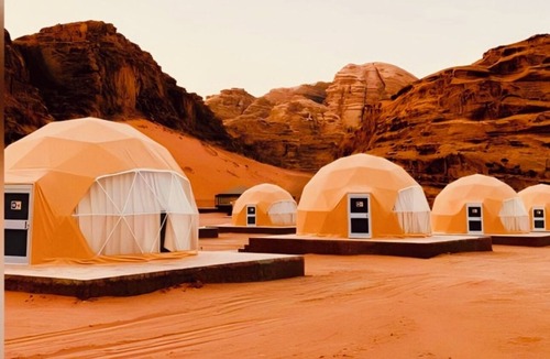 Wadi Rum RV Rental | Luxury purple bubble tents