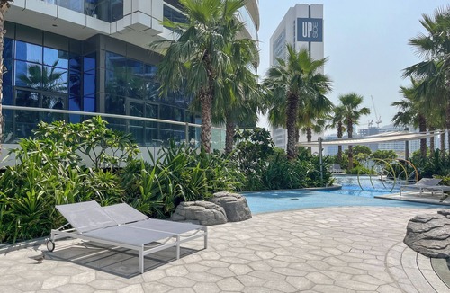 Business Bay Apartment | Manzil - High Floor 1BR in Business Bay