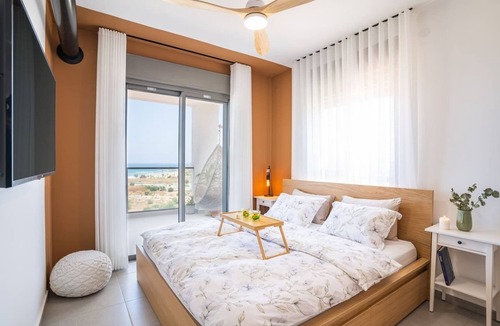 Nahariya Apartment | Mini Penthouse 3BR | Huge Balcony | Open SeaView