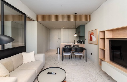 Business Bay Apartment | Modern Comfort: 1BR w/Burj Khalifa View