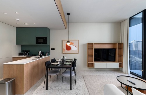 Business Bay Apartment | Modern Comfort: 1BR w/Burj Khalifa View