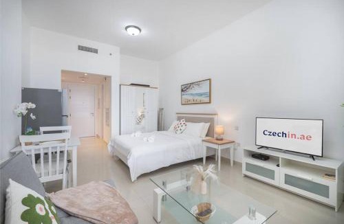 Al Hamra Village Apartment | Serene Studio & Sea View & Brand New Listing