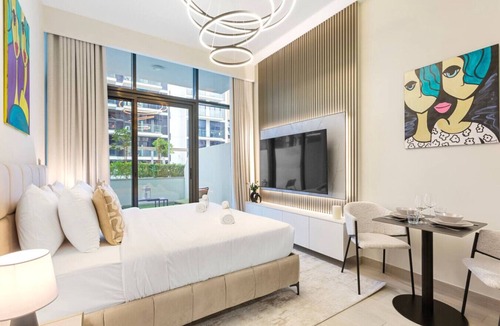 Nad Al Sheba Apartment | Sleek Studio Apartment in Azizi Riviera- Suiteable