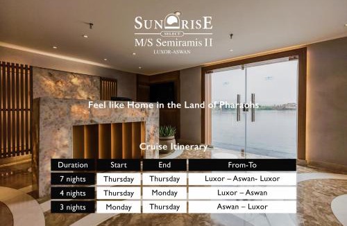 Nile River Luxor Boat Rental | SUNRISE Semiramis II Cruise