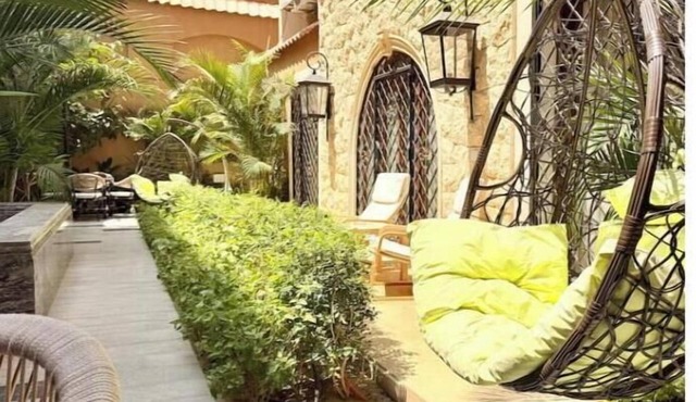 2BRs Garden full view - Three Sisters Villa 1 in New Cairo City