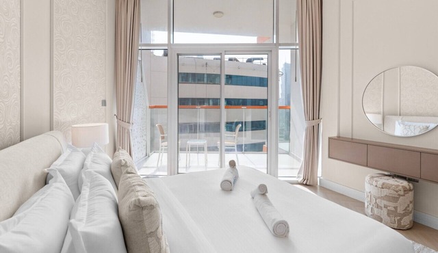 Binghatti Millenium 1703 Business Bay · Lively pop apartment on the Business Bay Canal