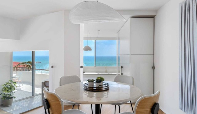 Bright Oceanfront Penthouse | Panoramic Sea Views in hertzelya