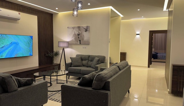 Contemporary apartment with a scenic view