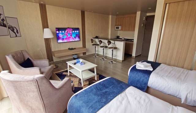 Enjoy a luxurious and comfortable stay at Red Carpet Hotel Apartments.