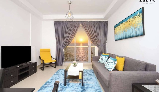 Full sea sunset view, Marjan Island, beach, 1 bed