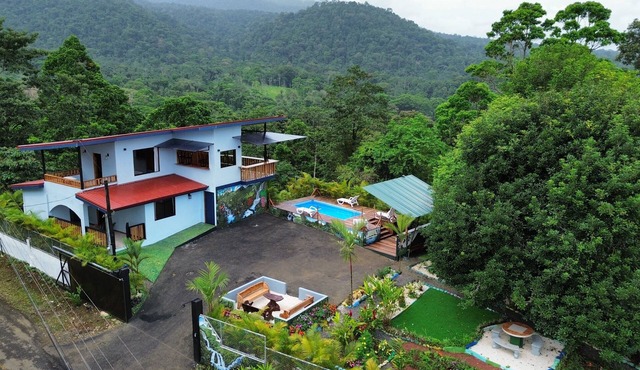 House top of the hill.