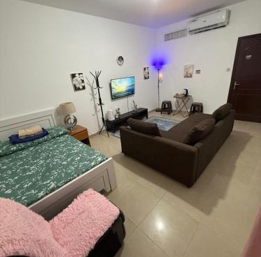 Room with toilet and tv for couple