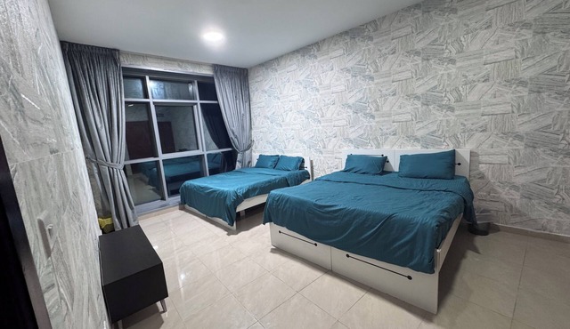 Sea view 2-bedroom apartment with AC, fitness room, swimming in fantastic Ajman