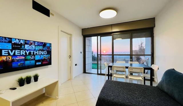 yellow equipment apartment with amazing view and great location