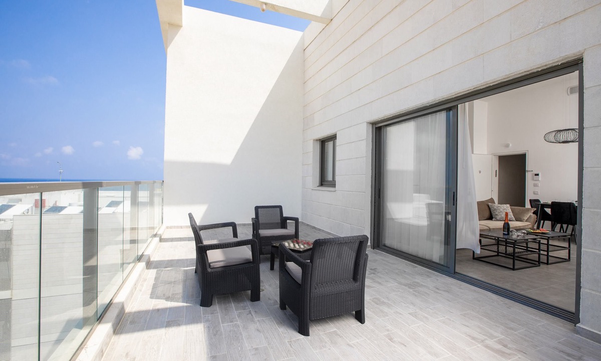 Nahariya Apartment | Penthouse Sunset Balcony by Sea N' Rent