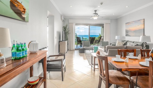 Elegant Oceanview Condo with Spacious Open-Concept Floor Plan and Inviting Beach Design